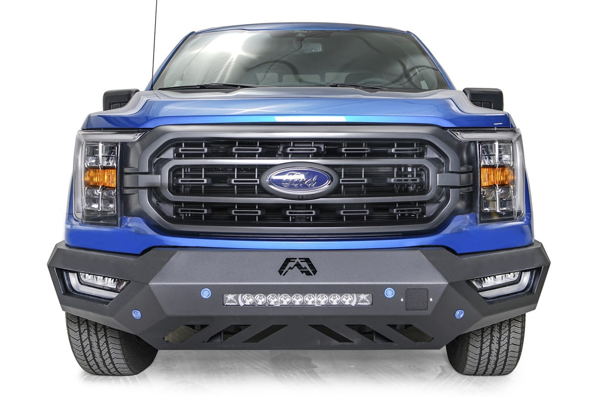 Fab Fours Vengeance Front Bumper, No Guard, Sensor Compatible, 2-Stage Black Powder Coat FF21-V5151-1
