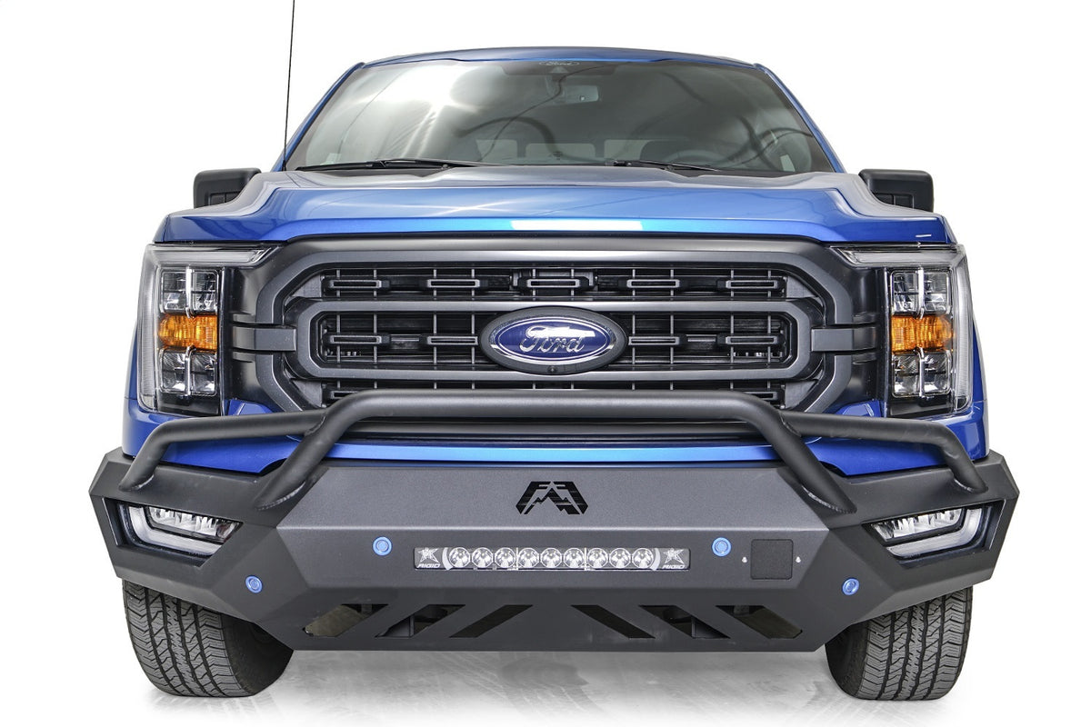 Fab Fours Vengeance Front Bumper, Pre-Runner Guard, Sensor Compatible, 2-Stage Black Powder Coat FF21-V5152-1