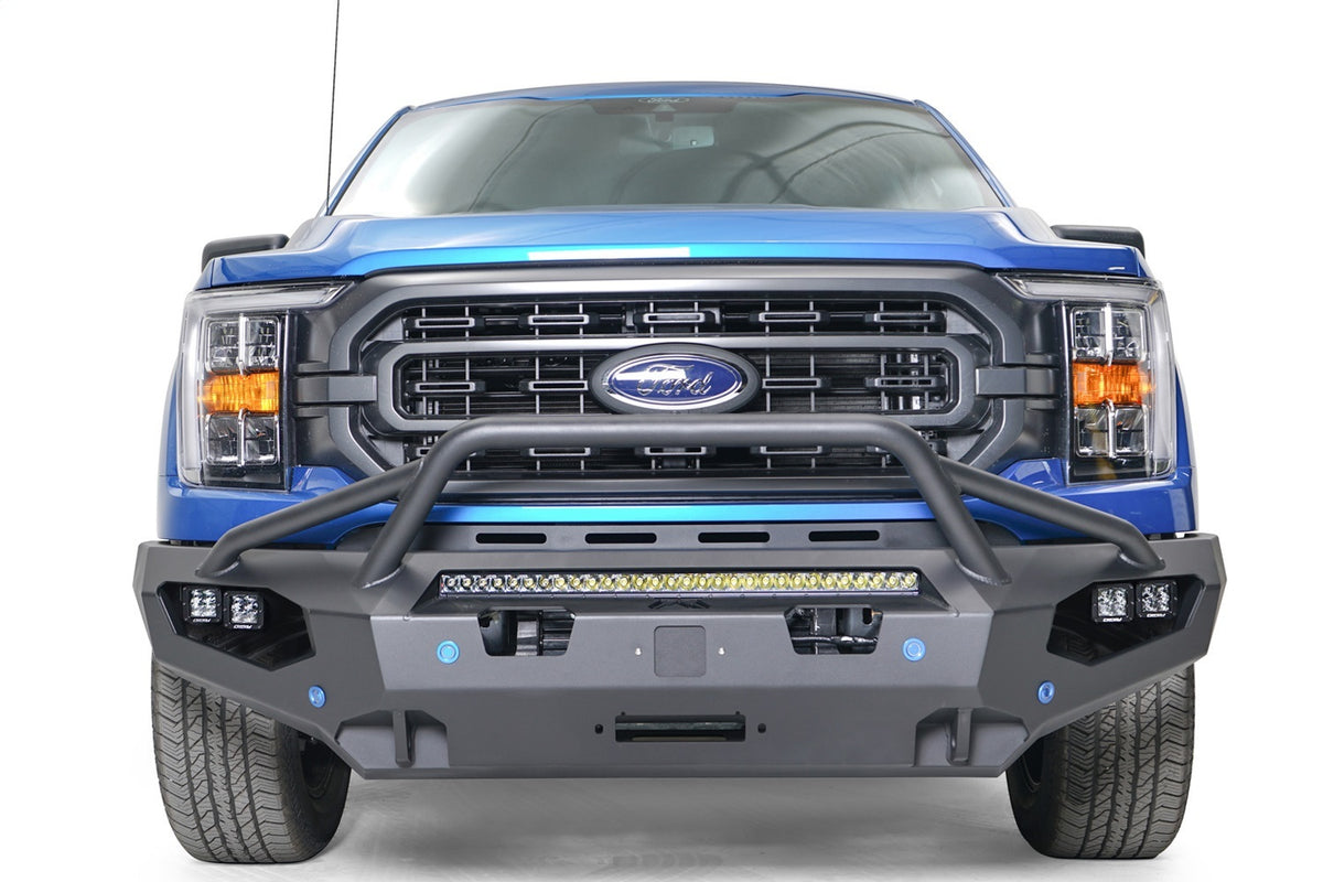 Fab Fours Matrix Front Bumper, Pre-Runner Guard, Sensor Compatible, Bare Steel FF21-X4752-B