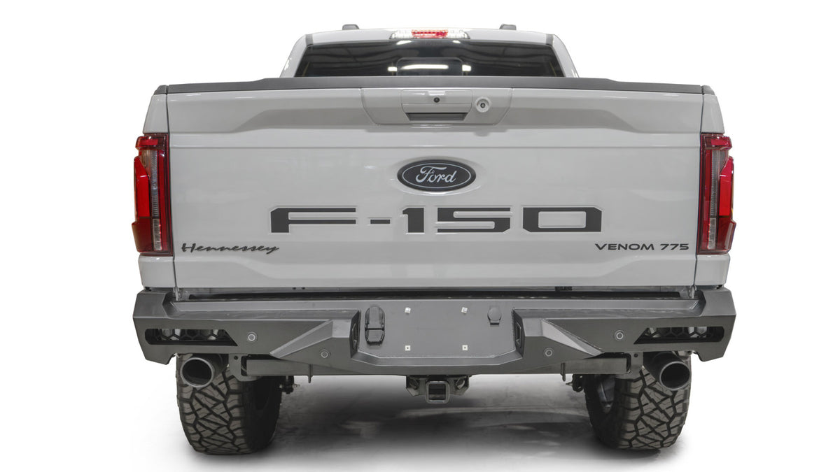 Fab Fours Vengeance Rear Bumper, Sensor Compatible, Matte Black Powder Coat FF24-E6551-1