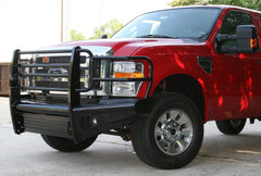 Fab Fours Black Steel Front Ranch Bumper, Full Grill Guard, 2-Stage Black Powder Coat FS08-S1960-1