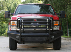 Fab Fours Black Steel Front Ranch Bumper, Full Grill Guard, 2-Stage Black Powder Coat FS08-S1960-1