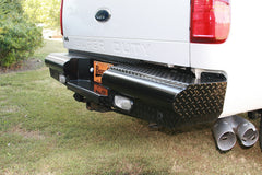 Fab Fours Black Steel Ranch Rear Bumper, 2-Stage Black Powder Coat FS08-T1350-1