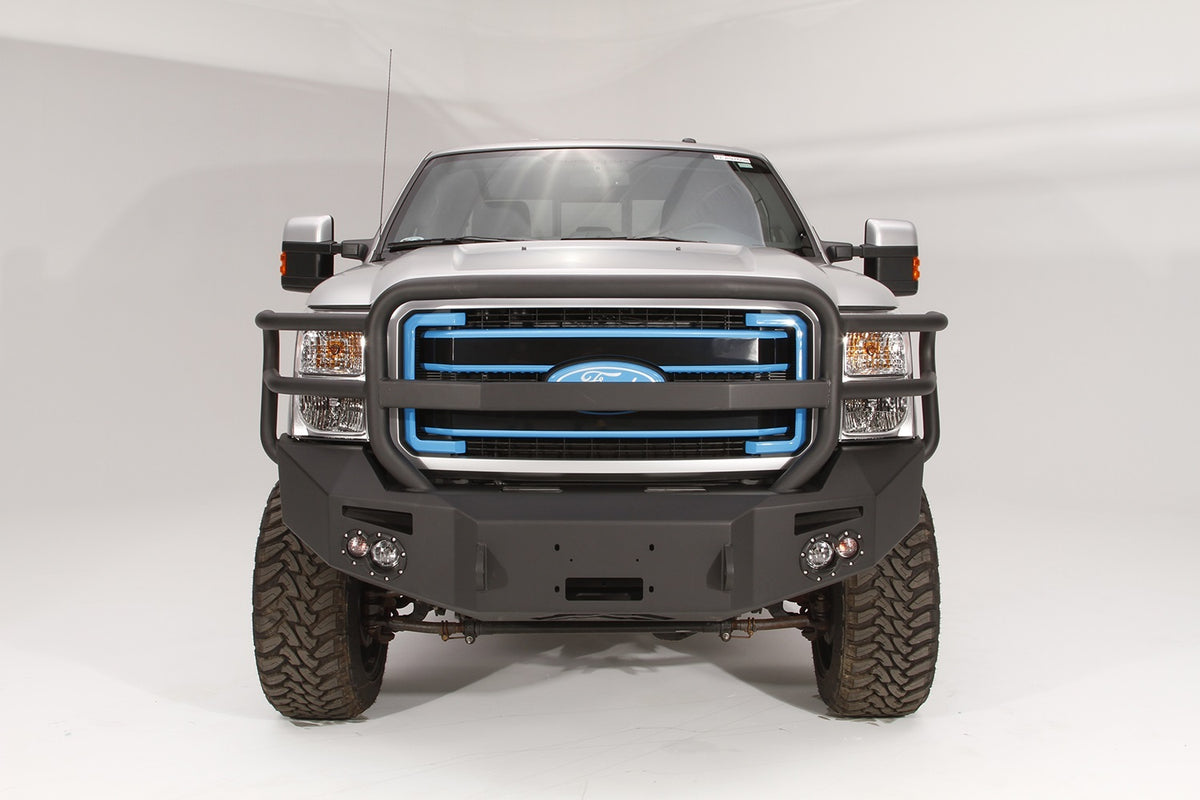Fab Fours Premium Heavy Duty Winch Front Bumper, Full Grill Guard, 2-Stage Black Powder Coat FS11-A2550-1