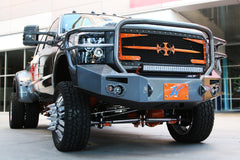 Fab Fours Premium Heavy Duty Winch Front Bumper, Full Grill Guard, 2-Stage Black Powder Coat FS11-A2650-1