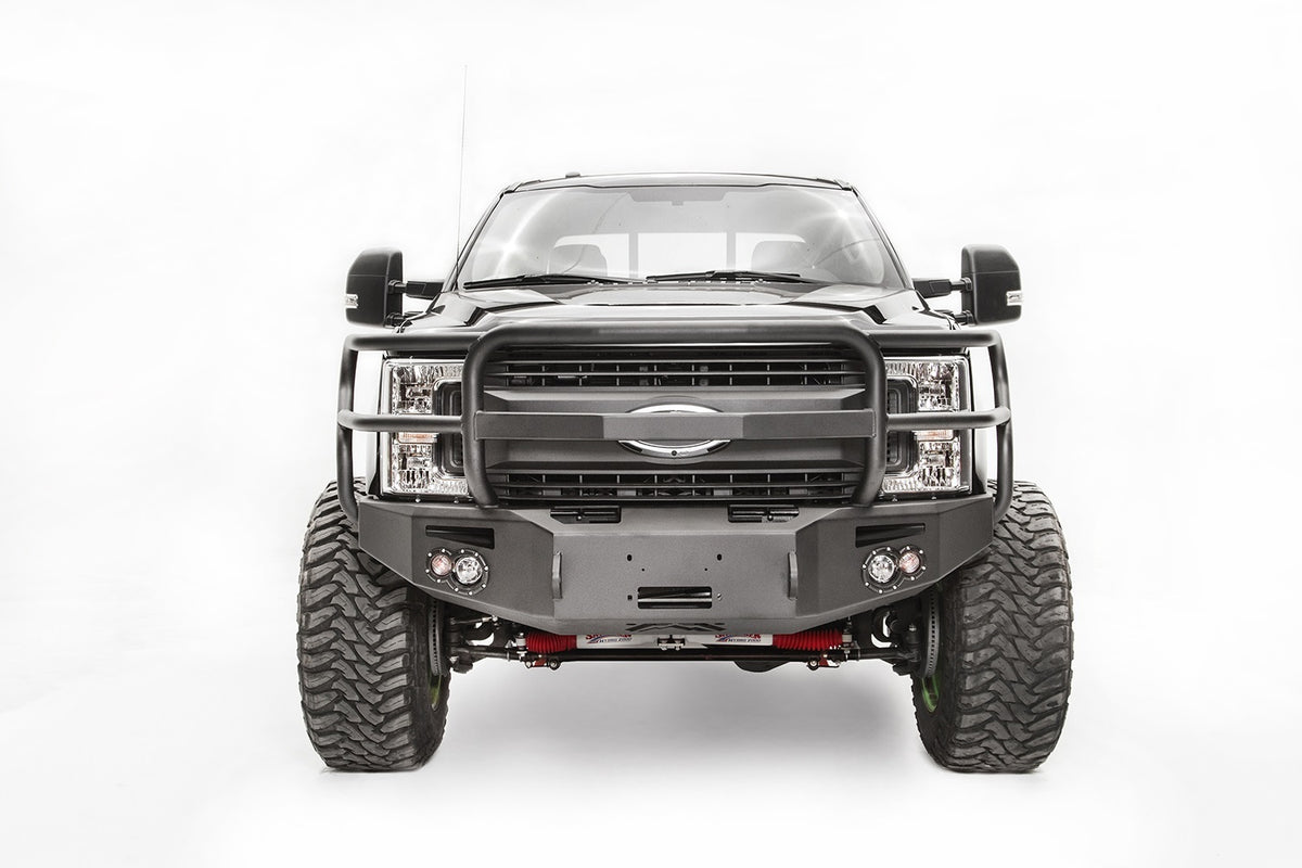 Fab Fours Premium Winch Front Bumper, Full Grill Guard, 2-Stage Black Powder Coat FS17-A4150-1