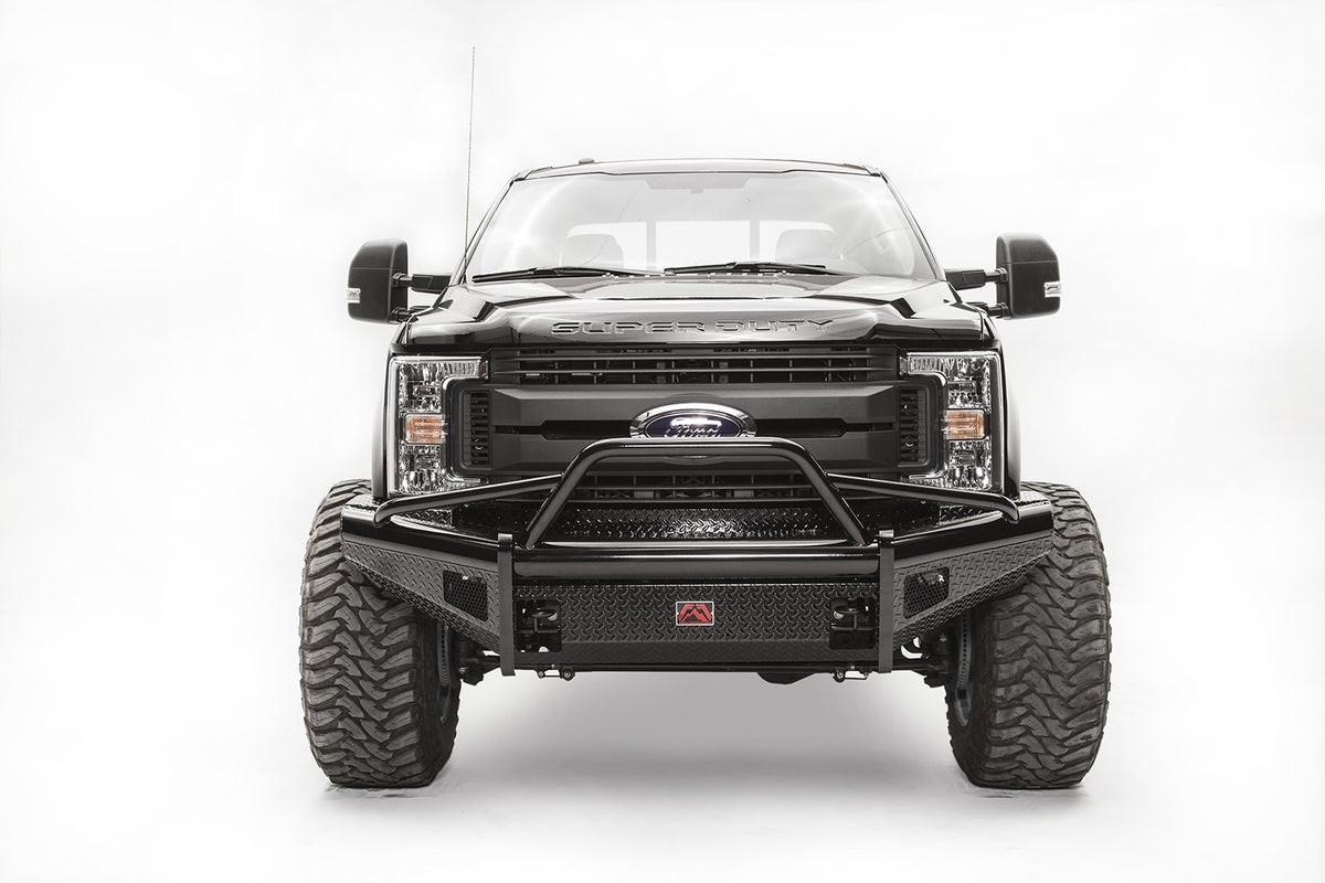 Fab Fours Black Steel Front Ranch Bumper, Pre-Runner Guard, 2-Stage Black Powder Coat FS17-S4162-1