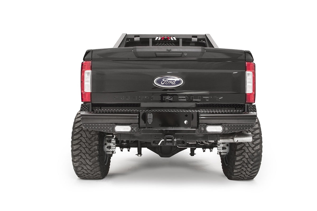 Fab Fours Black Steel Ranch Rear Bumper, 2-Stage Black Powder Coat FS17-T4150-1