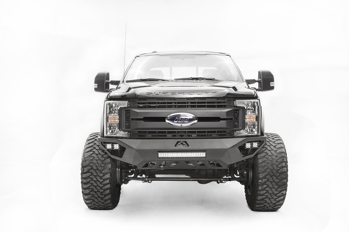 Fab Fours Vengeance Front Bumper, No Guard, 2-Stage Black Powder Coat FS17-V4151-1