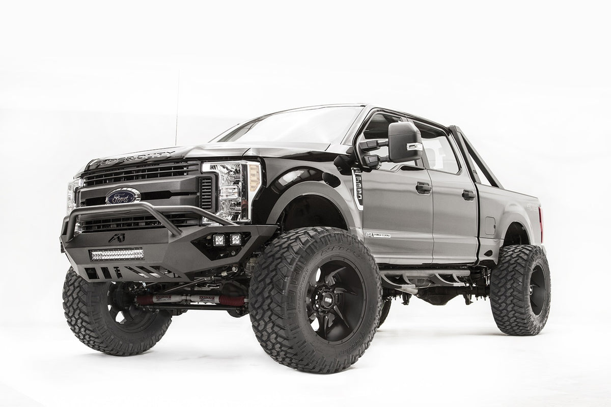 Fab Fours Vengeance Front Bumper, Pre-Runner Guard, 2-Stage Black Powder Coat FS17-V4152-1