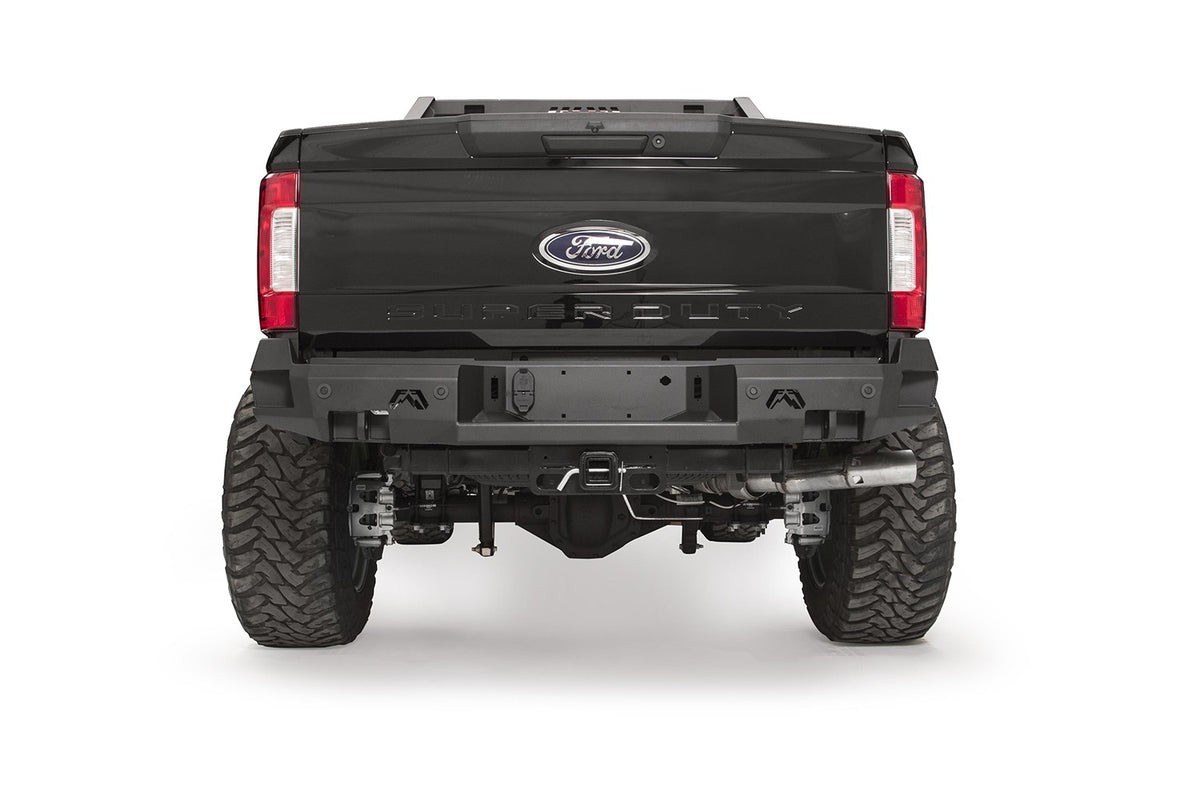 Fab Fours Premium Rear Bumper, Sensor Compatible, 2-Stage Black Powder Coat FS17-W4151-1