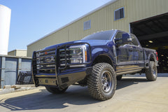 Fab Fours Black Steel Front Bumper, Full Grill Guard, Sensor Compatible, Black Powder Coat FS23-S5960-1