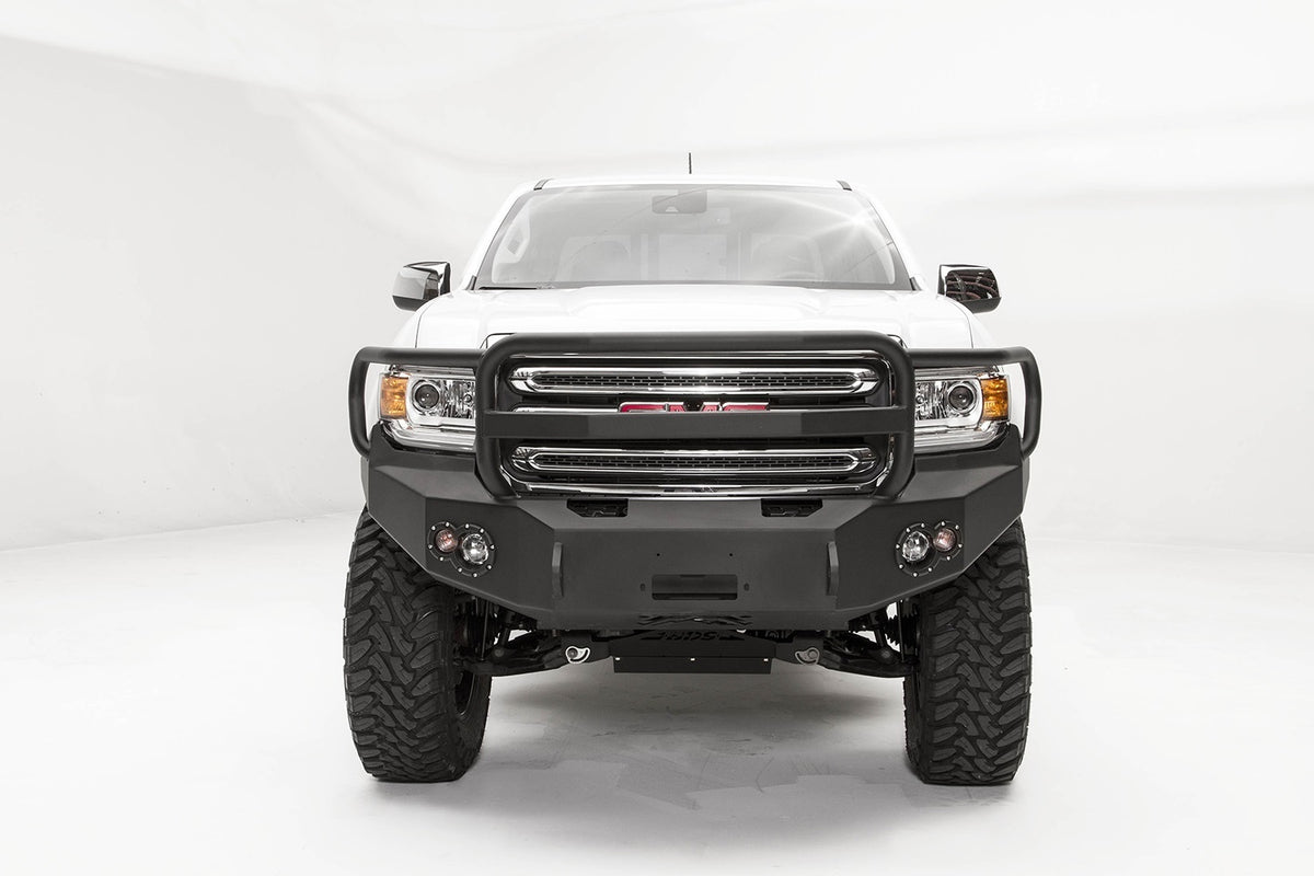 Fab Fours Premium Winch Front Bumper, Full Grill Guard, 2-Stage Black Powder Coat GC15-H3450-1