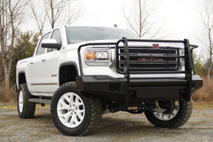 Fab Fours Black Steel Front Ranch Bumper, Full Grill Guard, 2-Stage Black Powder Coat GM07-K2160-1