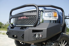 Fab Fours Premium Heavy Duty Winch Front Bumper, Full Grill Guard, 2-Stage Black Powder Coat GM14-A3150-1