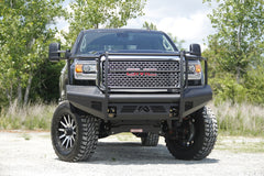 Fab Fours Elite Front Ranch Bumper, Full Grill Guard, 2-Stage Black Powder Coat GM14-Q3160-1