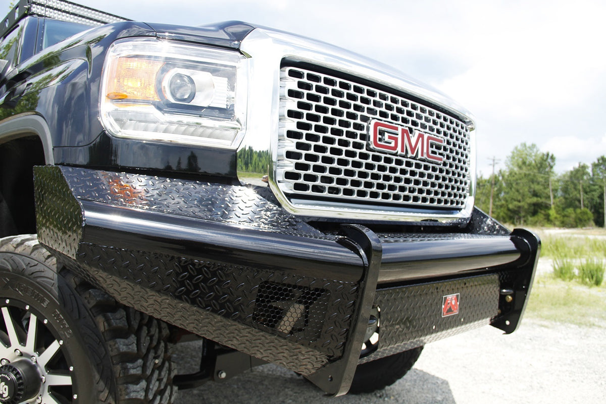 Fab Fours Black Steel Front Ranch Bumper, No Guard, 2-Stage Black Powder Coat GM14-S3161-1