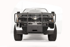 Fab Fours Winch Mount, Full Grill Guard, 2-Stage Black Powder Coat GM15-N3070-1