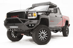 Fab Fours Vengeance Front Bumper, Pre-Runner Guard, Sensor Compatible, 2-Stage Black Powder Coat GM15-V3152-1
