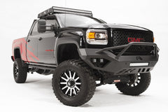 Fab Fours Vengeance Front Bumper, Pre-Runner Guard, Sensor Compatible, 2-Stage Black Powder Coat GM15-V3152-1