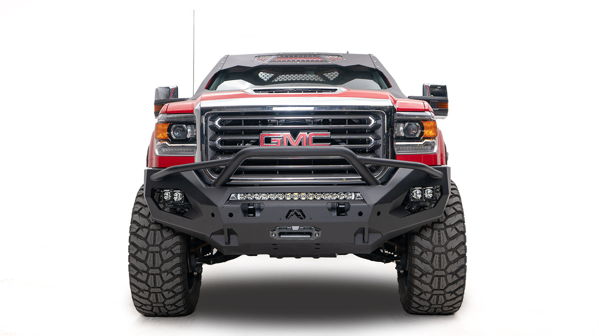 Fab Fours Matrix Front Bumper, Pre-Runner Guard, Bare Steel GM15-X2852-B