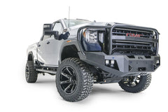 Fab Fours Premium Winch Front Bumper, Full Grill Guard, Bare Steel GM20-A5050-B