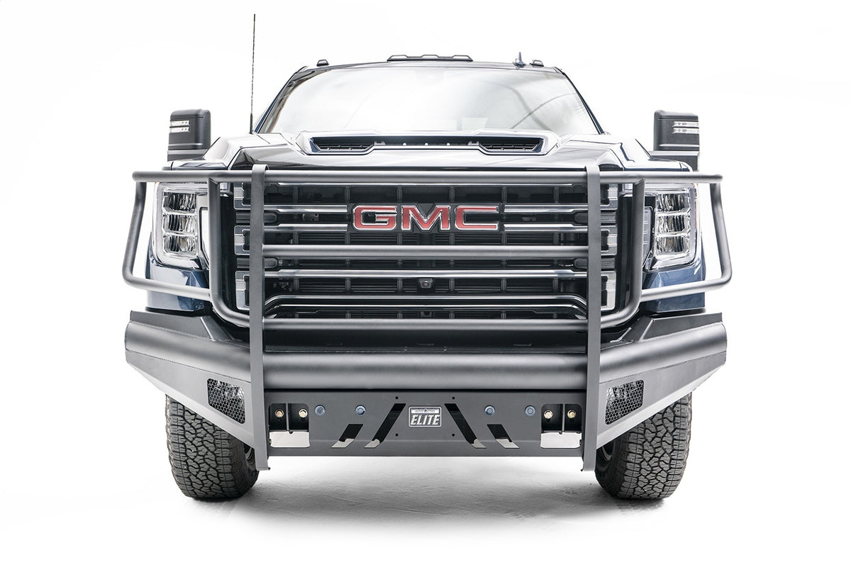 Fab Fours Black Steel Front Bumper, Full Grill Guard GM20-Q5060-1