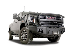 Fab Fours Premium Winch Front Bumper, Full Grill Guard, Sensor Compatible, 2-Stage Black Powder Coat GM24-A6250-1