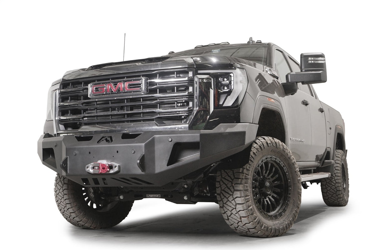 Fab Fours Premium Winch Front Bumper, No Guard, Sensor Compatible, 2-Stage Black Powder Coat GM24-A6251-1