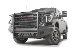 Fab Fours Elite Front Bumper, Full Grill Guard, Sensor Compatible, Black Powder Coat GM24-Q6260-1