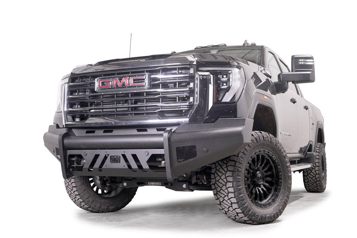 Fab Fours Elite Front Bumper, No Guard, Sensor Compatible, Black Powder Coat GM24-Q6261-1