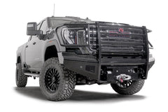 Fab Fours Black Steel Front Bumper, Full Grill Guard, Sensor Compatible GM24-S6260-1