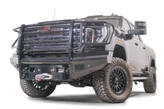 Fab Fours Black Steel Front Bumper, Full Grill Guard, Sensor Compatible GM24-S6260-1