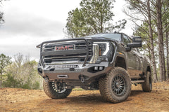 Fab Fours Matrix Front Bumper, Full Grill Guard, Bare Steel GM24-X6250-B