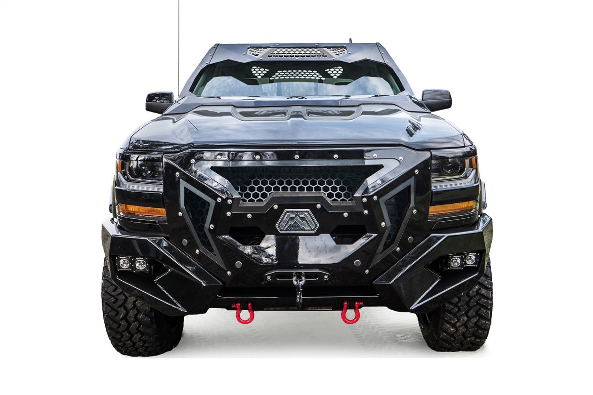 Fab Fours Grumper Front Winch Bumper, 2-Stage Black Powder Coat GR3800-1