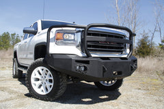 Fab Fours Premium Winch Front Bumper, Full Grill Guard, 2-Stage Black Powder Coat GS14-H3150-1