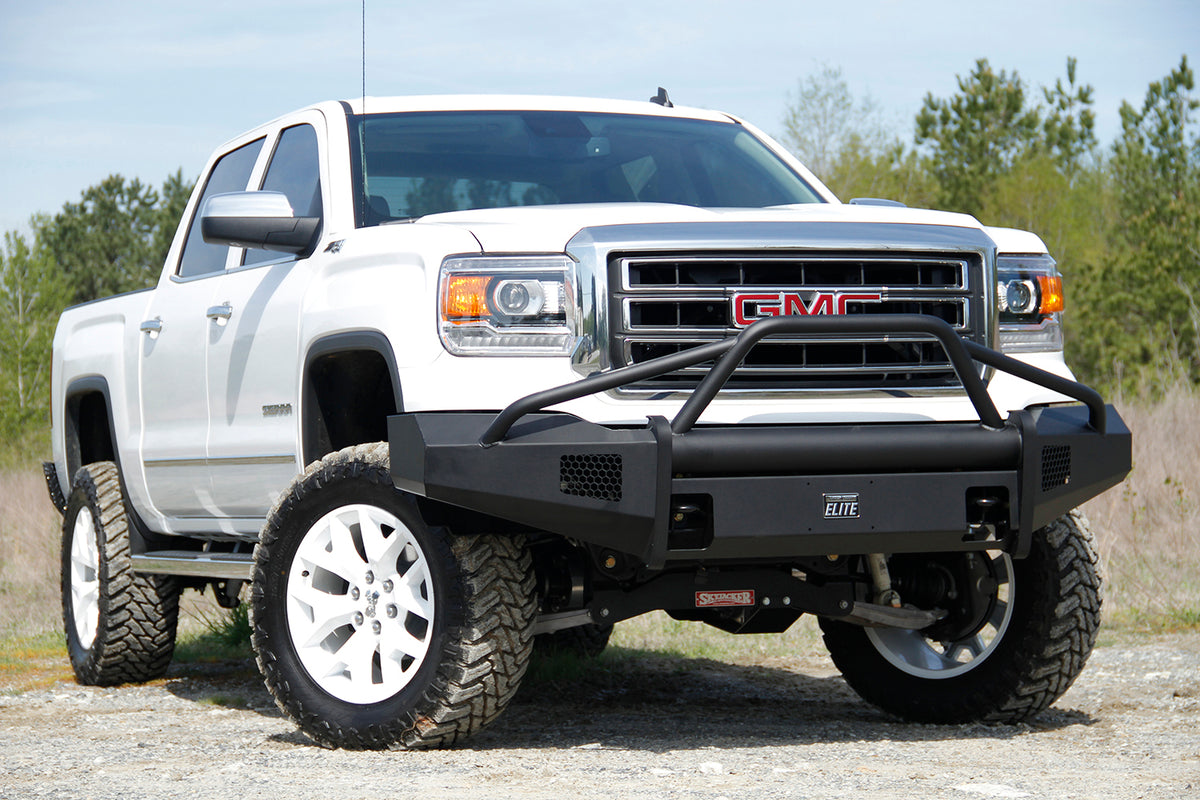 Fab Fours Elite Front Bumper, Pre-Runner Guard, 2-Stage Black Powder Coat GS14-R3162-1