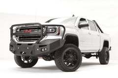 Fab Fours Premium Winch Front Bumper, Full Grill Guard, Sensor Compatible, 2-Stage Black Powder Coat GS16-F3950-1