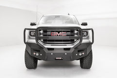 Fab Fours Premium Winch Front Bumper, Full Grill Guard, Sensor Compatible, 2-Stage Black Powder Coat GS16-F3950-1