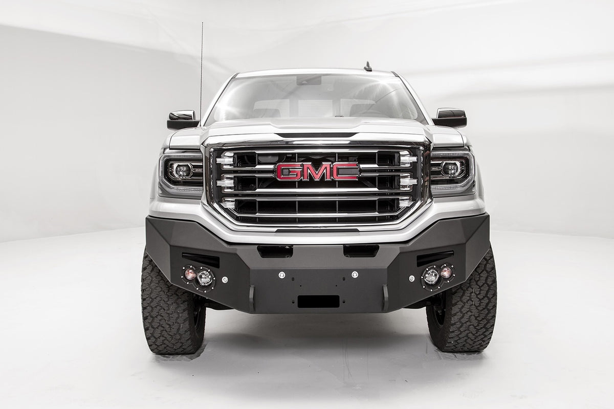 Fab Fours Premium Winch Front Bumper, No Guard, Sensor Compatible, 2-Stage Black Powder Coat GS16-F3951-1