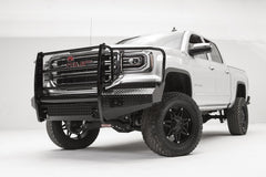 Fab Fours Black Steel Front Bumper, Full Grill Guard, 2-Stage Black Powder Coat GS16-K3960-1