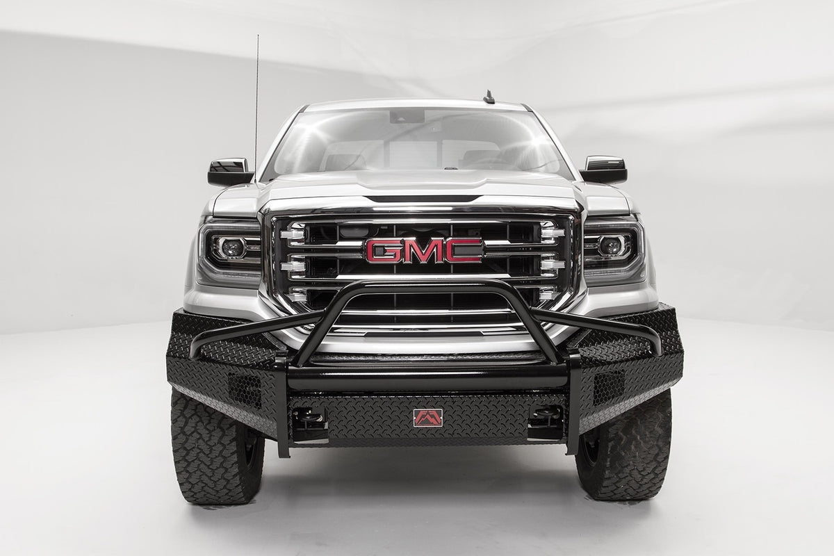 Fab Fours Black Steel Front Bumper, Pre-Runner Guard, 2-Stage Black Powder Coat GS16-K3962-1