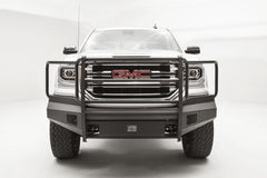 Fab Fours Elite Front Bumper, Full Grill Guard, 2-Stage Black Powder Coat GS16-R3960-1