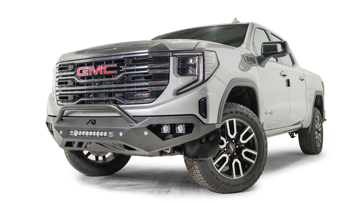 Fab Fours Vengeance Front Bumper, Pre-Runner Guard, Sensor Compatible, Bare Steel GS23-D5852-B
