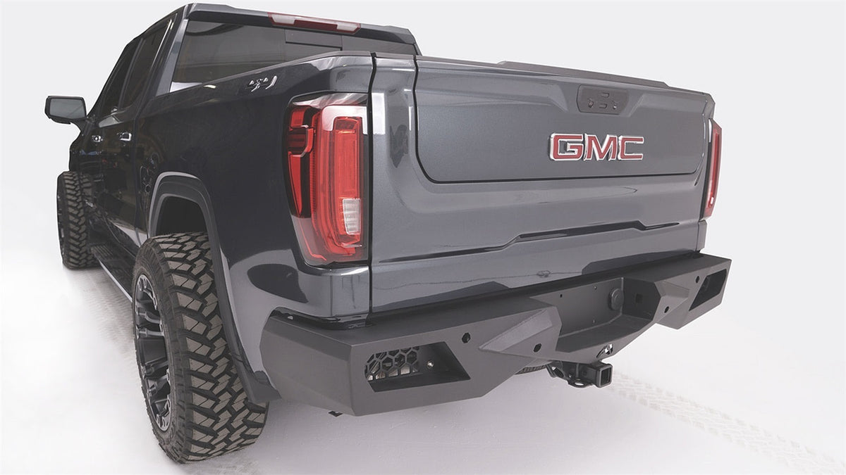 Fab Fours Vengeance Rear Bumper, Sensor Compatible, 2-Stage Black Powder Coat GS23-E5852-1
