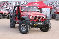 Fab Fours Lifestyle Winch Front Bumper, Pre-Runner Guard, 2-Stage Black Powder Coat JK07-B1850-1