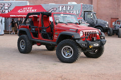 Fab Fours Lifestyle Winch Front Bumper, Pre-Runner Guard, 2-Stage Black Powder Coat JK07-B1850-1