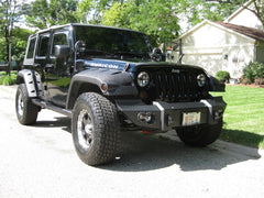 Fab Fours Lifestyle Winch Front Bumper, No Guard, 2-Stage Black Powder Coat JK07-B1851-1