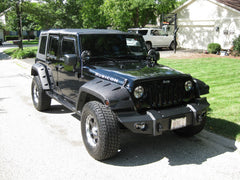 Fab Fours Lifestyle Winch Front Bumper, No Guard, 2-Stage Black Powder Coat JK07-B1851-1