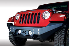Fab Fours FMJ Full Width Winch Front Bumper, 2-Stage Black Powder Coat JK07-B1857-1